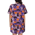 thumbnail image 6 of Fuzoiu Halloween Black Cats Print Women's Short-Sleeved Pajama Set,Lounge Sleepwear Set,Womens Pajama Sets 2 Piece,Button-Up Top and Shorts with Pockets-XX-Large, 6 of 7