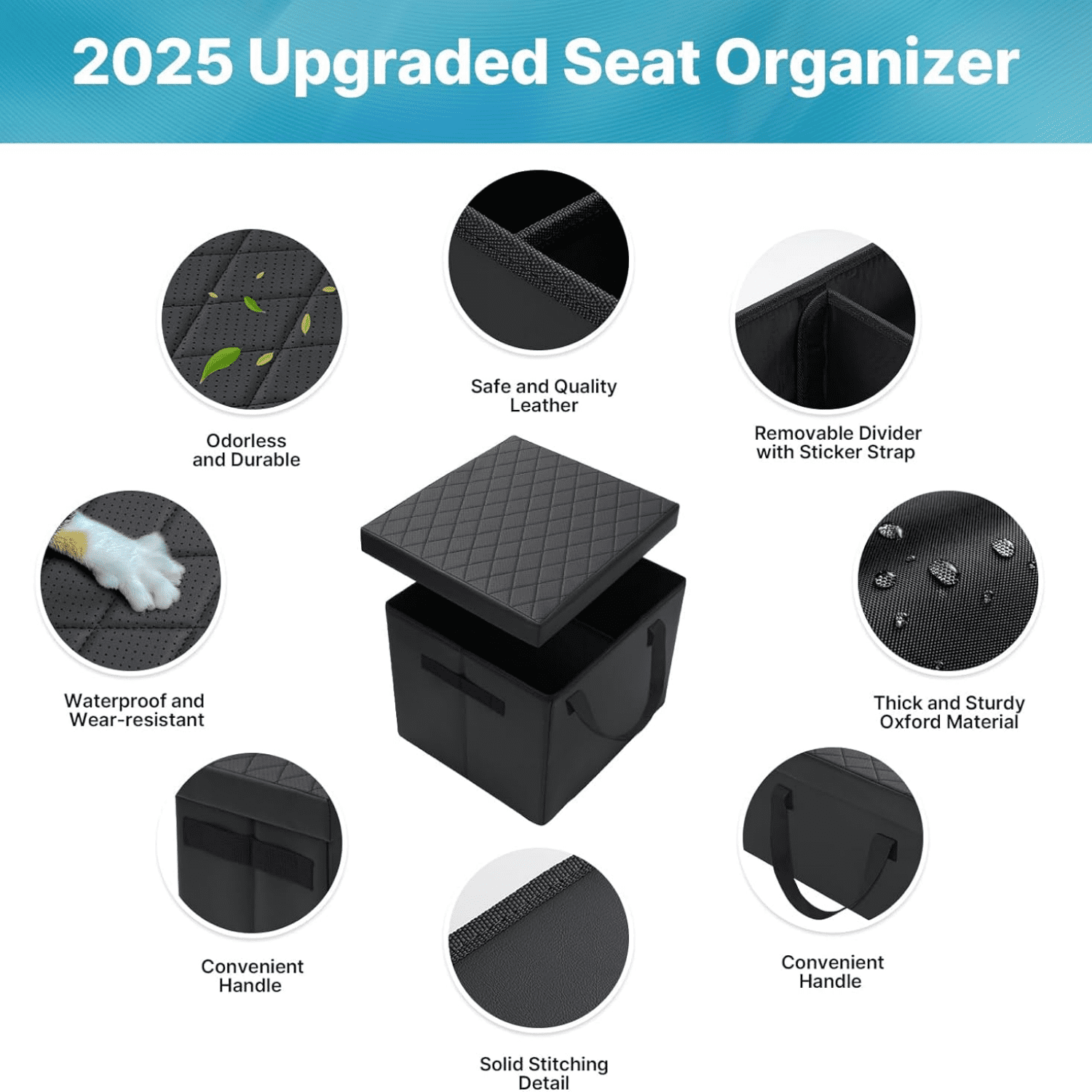 Car Seat Organizer for Chevrolet Suburban 2021-2026, Console Organizer Backseat Box for Chevy Suburban, Dog Toy Box Storage Bin Kids Toys Baby Supplies Travel Accessories