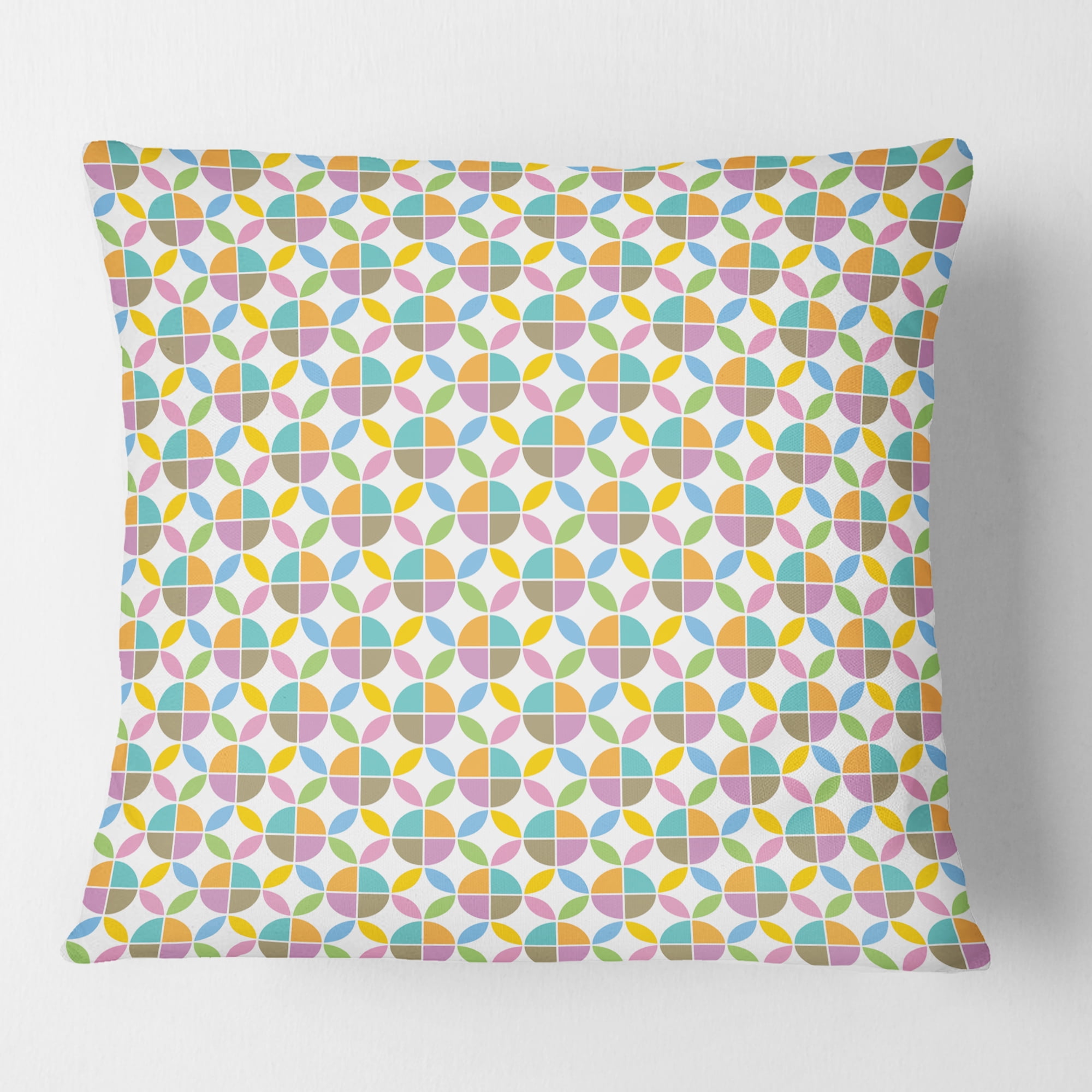 Designart Retro Geometric Design VIII' Mid-Century Modern Throw Pillow - 16x16