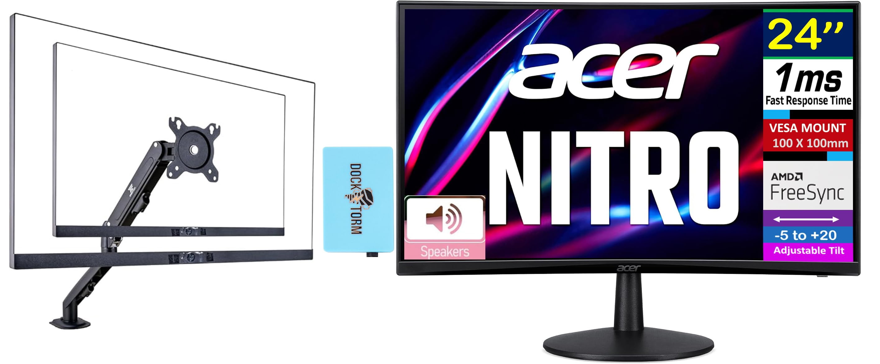 Acer Nitro XZ240Q Pbmiiphzx 23.6-inch 1500R Curved Zero