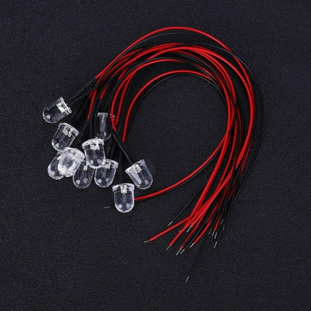 

50pcs 10mm LED Light Wired LED Diode Other Fields For DIY Home Lighting Automotive Lighting Scientific Circuit Experiments