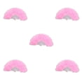 thumbnail image 3 of Redempat Feather Fan Decoration Craft Parties Handheld Ornament Decorative Fans Elegant Dance Performance Accessory Adult Pink 5Set, 3 of 6