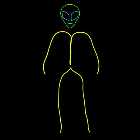 GlowCity Light Up Alien Stick Figure Costume