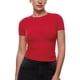 thumbnail image 1 of Camisa de Mujer INLYRIC Doble Capa Ajustada Roja Talla Grande, 1 of 5