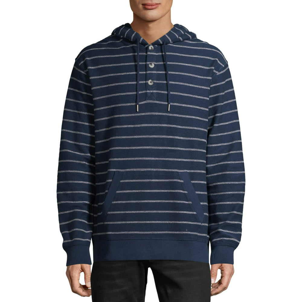GEORGE - George Men's and Big Men's Stripe Pullover French Terry Hoodie ...