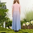 thumbnail image 4 of QNANSPI Summer Dress for Girls,Young Girls Maxi Dress,Fashionable Girls' Gradient Short Sleeved Round Neck Dress with Pockets Casual Long Skirt for Adults, 4 of 4