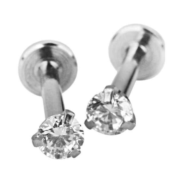 Pendiente Stud Sunnimix 2 Piezas De Acero Inoxidable Redondo Circón Cartígo Hélice bio 8 Mm