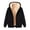 Black, variant on Plus Size Fleece Jacket Women Warm Cozy Solid Color Hooded Winter Jacket Trendy Casual Long Sleeve Zip up Jacket with Pockets 4XL
