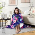thumbnail image 4 of Wearable Blanket,Pioneer Flower Floral Print Pattern Hooded Wearable Flannel Blanket for Adults & Teens,Winter Poncho Shawl Wrap Cape Cozy Anti-Pill,60"x80", 4 of 5