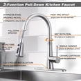 thumbnail image 6 of WOWOW Brushed Nickel Stainless Steel 304 Pull Down Single Handle Kitchen Faucet with Accessories, 6 of 8
