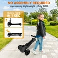 thumbnail image 6 of 3 Wheels Electric Scooter for Kids w/LCD Screen, Bluetooth Music, Light-Up Stem Deck & Wheels, 3 Heights Adjustable, 5MPH Safe Speed, Foldable Kids Electric Scooter for Boys Girls Ages 3-12, Black, 6 of 8