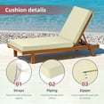 thumbnail image 6 of Millsilo Outdoor Recliner Cushion - Water-Resistant, UV-Protected, High-Density Foam - 72"x21"x3", Beige, 6 of 7