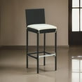 thumbnail image 6 of Nyra Outdoor Barstool Chair Set of 2, Cream Cushions Black Poly Rattan, 6 of 6