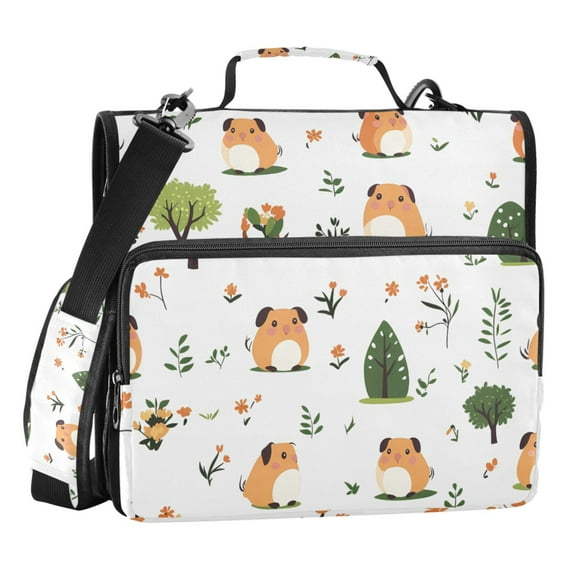 ALAZA Zipper Binder Cute Capybara 3 Ring Trapper Keeper File Folder Organizer Bag