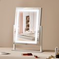 thumbnail image 1 of VEVOR Miroir de Meuble-Lavabo avec Lumières, Trois Modes d'Éclairage, Miroir de Maquillage Éclairé à LED, et Miroir à Grossissement 5X, Contrôle Tactile Intelligent, Rotation à 360° (16.1x11.8 Po, Blanc), 1 of 9