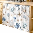 thumbnail image 2 of Blue Brown Coastal Cabinet Curtain 35"Wx35"L,Dustproof Under Sink Skirt with Self Adhesive Tape,Nautical Summer Beach Sea Turtle Cabinet Curtain Cover for Kitchen Sink,Bathroom Vanity,Laundry Room, 2 of 9