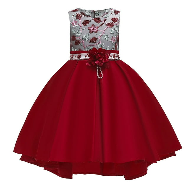Princess Dress for Girls Kids Girls Floral Princess Bridesmaid Pageant Gown Birthday Party Wedding Dress Girls Birthday Dress Wedding Dress for Girls Floral Dress for Girls