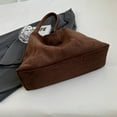 thumbnail image 6 of Yibooy Women Suede Shoulder Bag Retro Single Shoulder Bag Top Handle Bag (Coffee ), 6 of 10