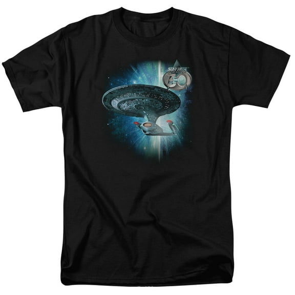 Star Trek Ship 30 Adult 18/1 T-Shirt Black