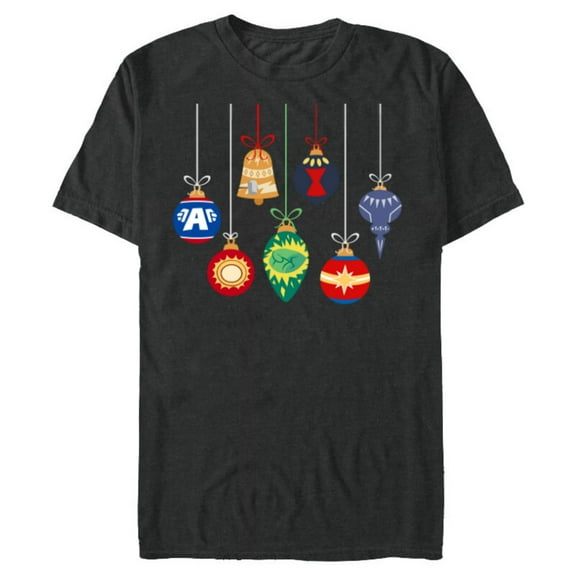 Marvel Holiday Christmas Avengers Team Festive Ornaments - Short Sleeve Blended T-Shirt for Adults - Customized-Dark Heather