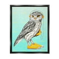 thumbnail image 2 of Stupell Industries Owl Wearing Yellow Sneakers Headphones Retro Pattern Graphic Art Metallic Gold Floating Framed Canvas Print Wall Art, Design by Amelie Legault, 2 of 5