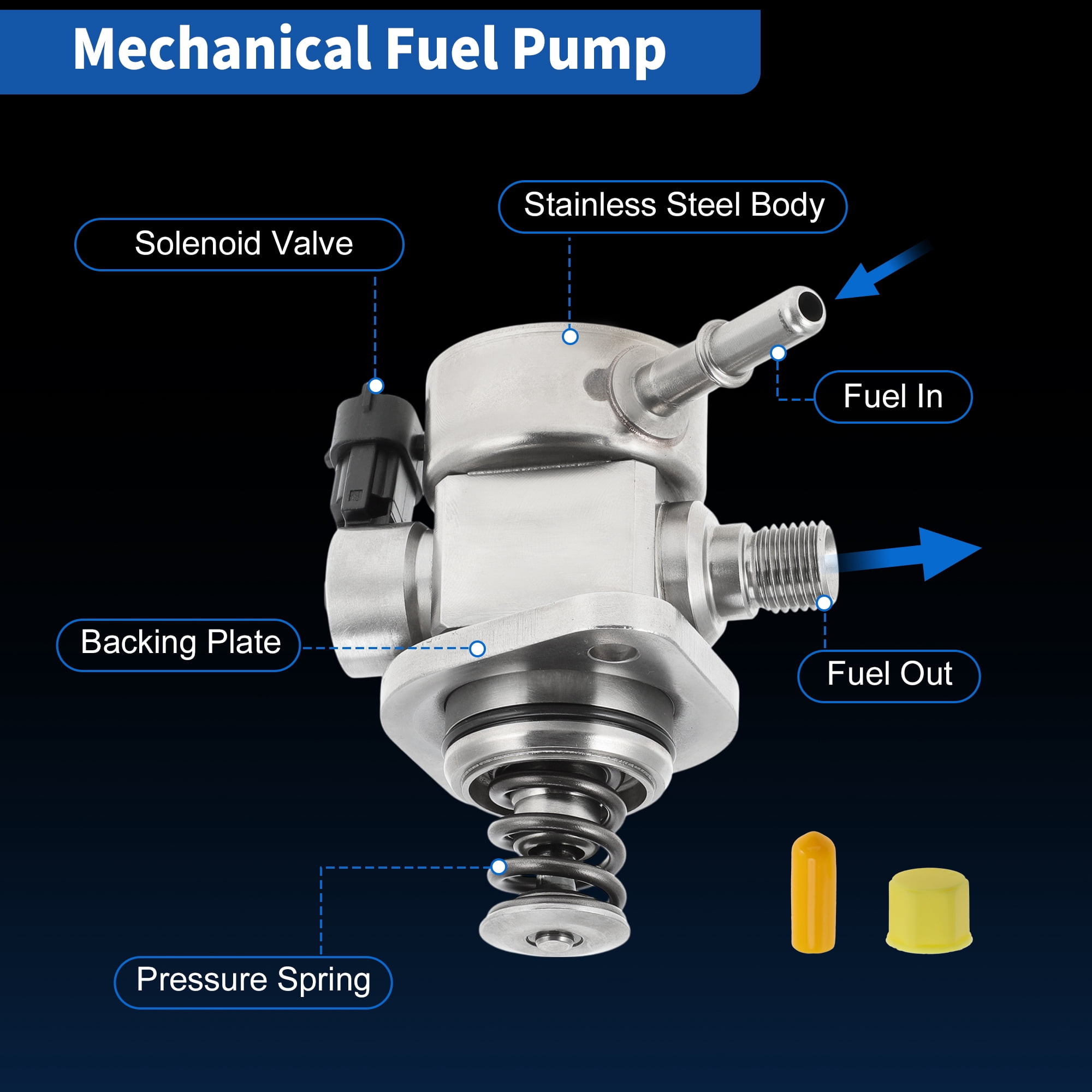Unique Bargains No.DS7Z9350A High Pressure Fuel Pump for Ford Fusion 2014-2020 1.5L for Ford Escape 2017-2019 Direct Injection Mechanical Fuel Pump No.DS7G-9D376-DB DS7G-9D376-DC 1Pcs