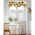 thumbnail image 3 of Sunflower Tie Up Valances Curtain, Vintage Summer Yellow Flower Butterfly Welcome Kitchen Valances for Windows Decor, Rod Pocket Short Curtains Set for Bedroom/Bathroom, 42"x12", 3 of 9