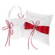 thumbnail image 5 of Suministros de Boda Yeacher Cesta de Niña de Flores de Satén Doble Corazón Almohada de Portador de Anillo Libro de Invitados Portalápices Liga de Novia Rojo, 5 of 6