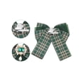 thumbnail image 3 of INSPIRE CHIC Women's Plaid Necktie Bowtie Lace Brooch Checked Pins Bow Tie Green, 3 of 4