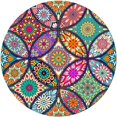 thumbnail image 1 of Alfombrilla de ratón, alfombrilla de ratón redonda con diseño de mandala, bonita alfombrilla de ratón con diseño, base de goma antideslizante con borde cosido, alfombrilla de ratón impermeable para mujer, tamaño pequeño de 7,9 pulgadas, bonito mandala ER, 1 of 5