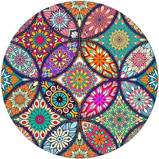 Alfombrilla de ratón, alfombrilla de ratón redonda de mandala, alfombrilla de ratón de diseño encantador, alfombrilla de ratón de goma antideslizante con borde cosido, alfombrilla de ratón de oficina TUNC Sencillez