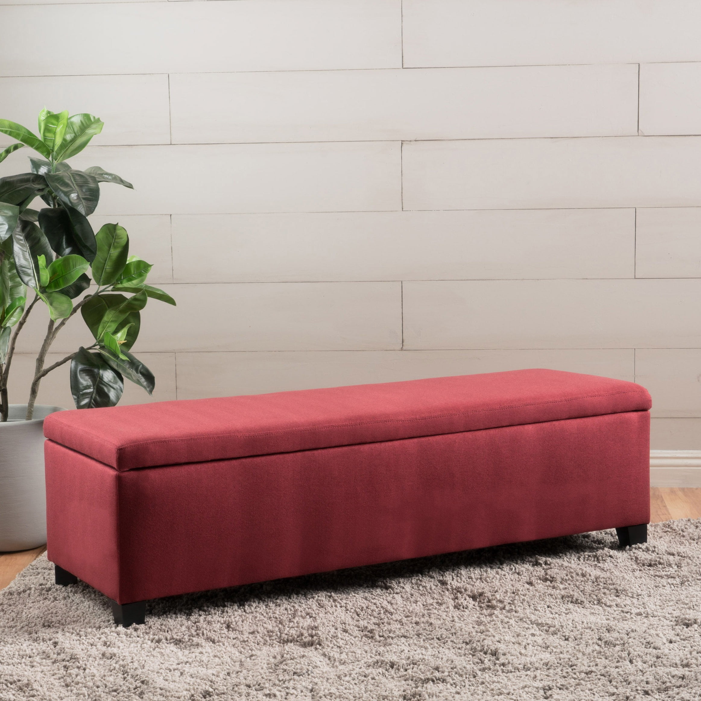 Christopher Knight Home Cleo Fabric Storage Ottoman Bench by