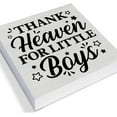 thumbnail image 2 of Zomyto 5"x5" Baby Boy Nursery Decorative Wooden Box Sign Thank Heaven for Little Boys Wood Block Plaque Decor Farmhouse Home Nursery Shelf, 2 of 5