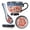 A, variant on Cozival Ceramic Soup Mug with Plate & Spoon, 17.6 oz Microwavable Bowl with Large Handle, Multi-Purpose Coffee Cereal Oatmeal Container(Retro Style)
