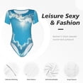 thumbnail image 4 of Bingfone Justaucorps à Col Rond pour Femmes, Motif Nuage en Forme de Cœur, Manches Courtes à Boutons-Pression, Adapté pour Fête, Sport, Usage Quotidien - Grand, 4 of 7