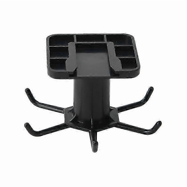 Kitchen utensil hanger, 6-prong 360-degree rotatable hook, black