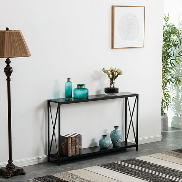 Black Console Tables 2 Tier Entryway, Wall Tables For Living Room