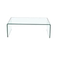 thumbnail image 3 of Large Waterfall Glass Coffee Table – Sleek One-Piece Tempered Glass Design, 3 of 4