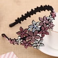 thumbnail image 1 of Mode Femmes Bandeau Fleur Cristal Large Bandeau Strass Brillant Cheveux Accessoires, 1 of 2