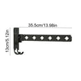thumbnail image 6 of Bxaolu Wall Mounted Clothes Hanger Rack Folding Wall Mounted Clothes Hanger for Laundry with Swing Arm Space Saving Closet Storage Organizer Coat Hook for Bathroom Bedroom Black 1-Pack, 6 of 7