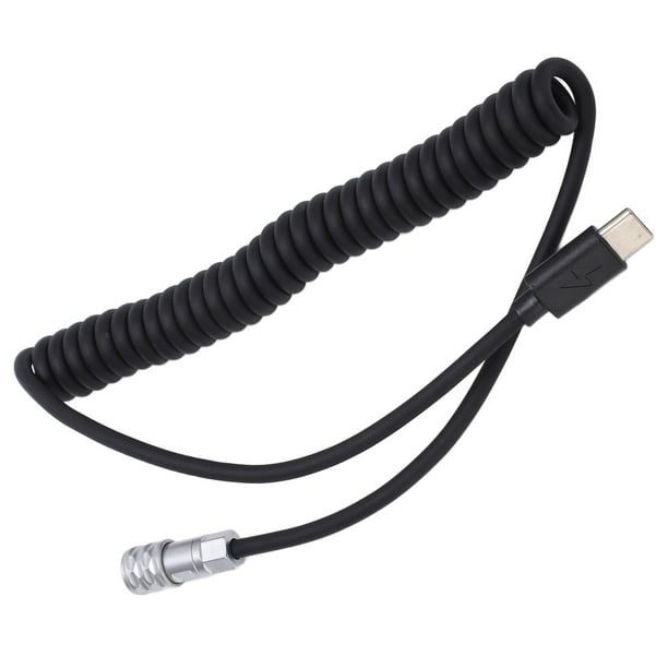 Power Supply Coiled, 35-90cm Portable High Performance Type C To 2 Pin PD  Trigger Power Cable Spring For BMPCC 4K 6K Camera 