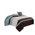 thumbnail image 1 of Quatrefoil Fabric Comforter Set, Brown & Blue - King Size - 8 Piece, 1 of 1