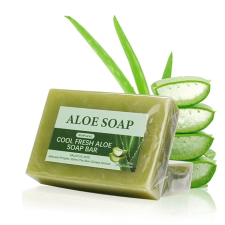 HHBEAUTY Natural Essentials Aloe Vera Glycerin Bar Soap - Vegan Cleansing Bar Moisturizing Sensitive Skin Wash for Women and Men Plant Based