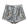 thumbnail image 4 of Kiijoy Girls Glitter Sequin Shorts Fashion High Waist Dance Performance Shorts, Sizes 6-7, 4 of 4