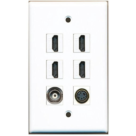 RiteAV - 4 HDMI 1 Port S-Video 1 Port BNC Wall Plate