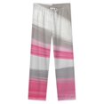 thumbnail image 4 of Pink White Abstract Stripes Winter Female Pants Flannel High Waist Women Pants Lady Warm Straight Leg Plush Trousers, 4 of 7