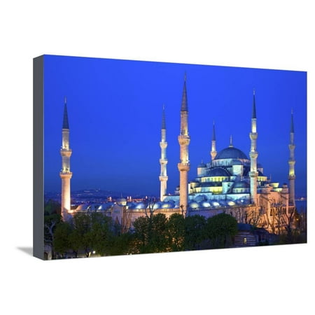 Blue Mosque (Sultan Ahmet Camii), UNESCO World Heritage Site, at Dusk, Istanbul, Turkey, Europe Stretched Canvas Print Wall Art By Neil