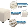thumbnail image 3 of Ottoman Cover Slipcover Rectangle Fit Length 29"-34" Footrest Sofa Slipcovers Stool Cover Footstool Protector Covers Natural, 3 of 15