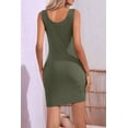 thumbnail image 4 of Womens Summer Tank Dresses Ribbed Bodycon Mini Sleeveless Casual Slim Fitted Pencil Dresses Army Green S, 4 of 9
