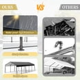 thumbnail image 4 of Villeston 26.5'x13' Outdoor Heavy-Duty Metal Carport with Enhanced Base & Galvanized Steel Roof for Car, Boats and Truck, 4 of 11
